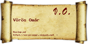 Vörös Omár névjegykártya
